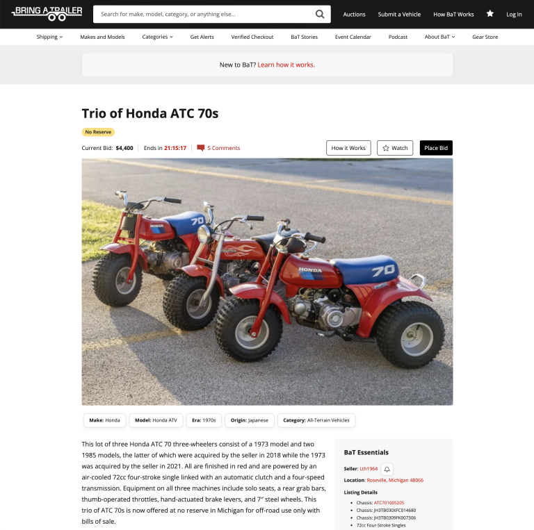 3 Honda ATC 70s